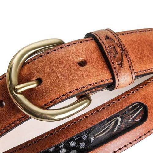 Drayton feather belt in chestnut