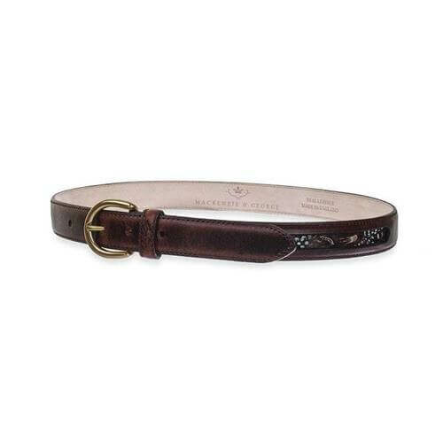 Drayton feather belt in chocolate brown