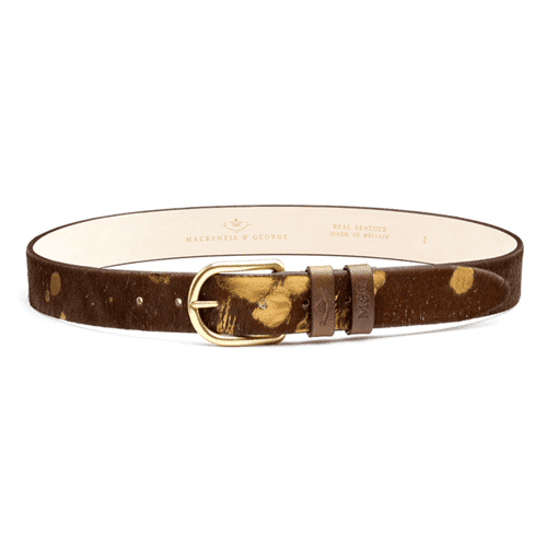 Tetbury shine belt in chocolate and bronze
