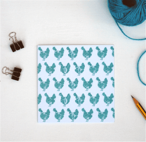 Turquoise Chicken Greetings Card
