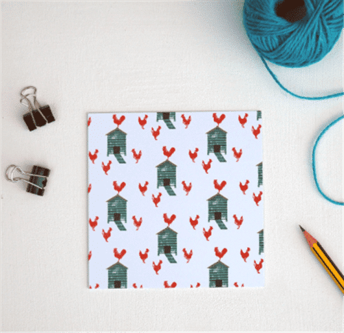 Multi Hen House Greetings Card