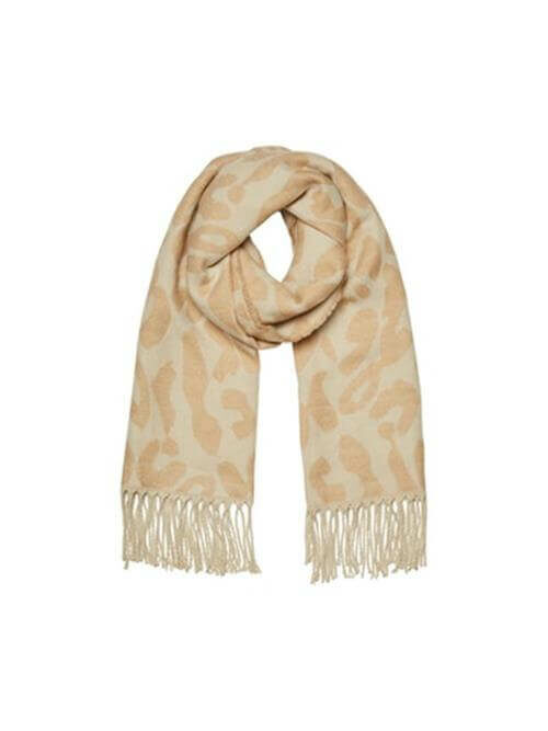 Solid Animal print scarf in Tan