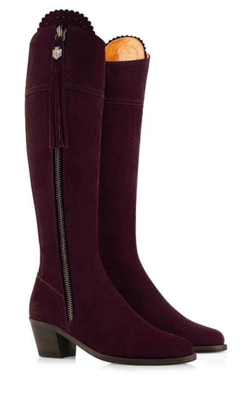 Heeled Regina in Plum suede