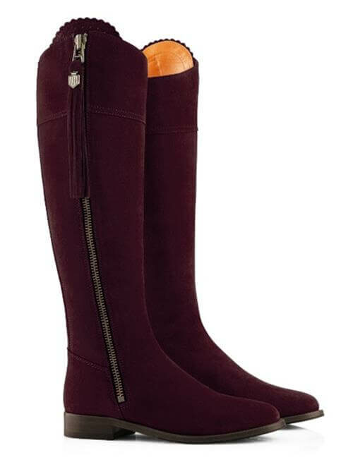 Sporting Fit Flat Regina in Plum suede