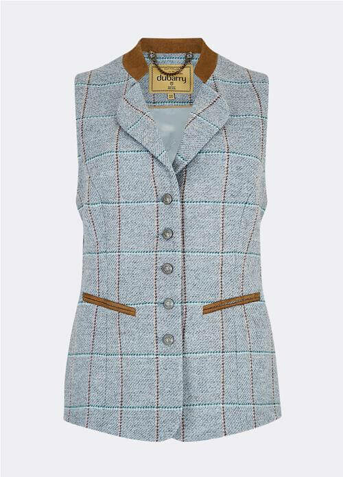 Spindle Tweed Waistcoat in blue heather