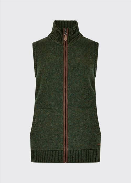 Sheedy Ladies Knitted Gilet in Olive Green