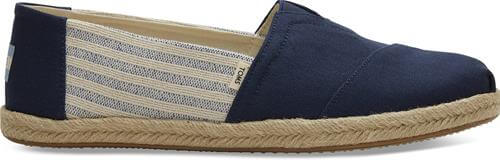 mens navy stripe shoe on rope sole