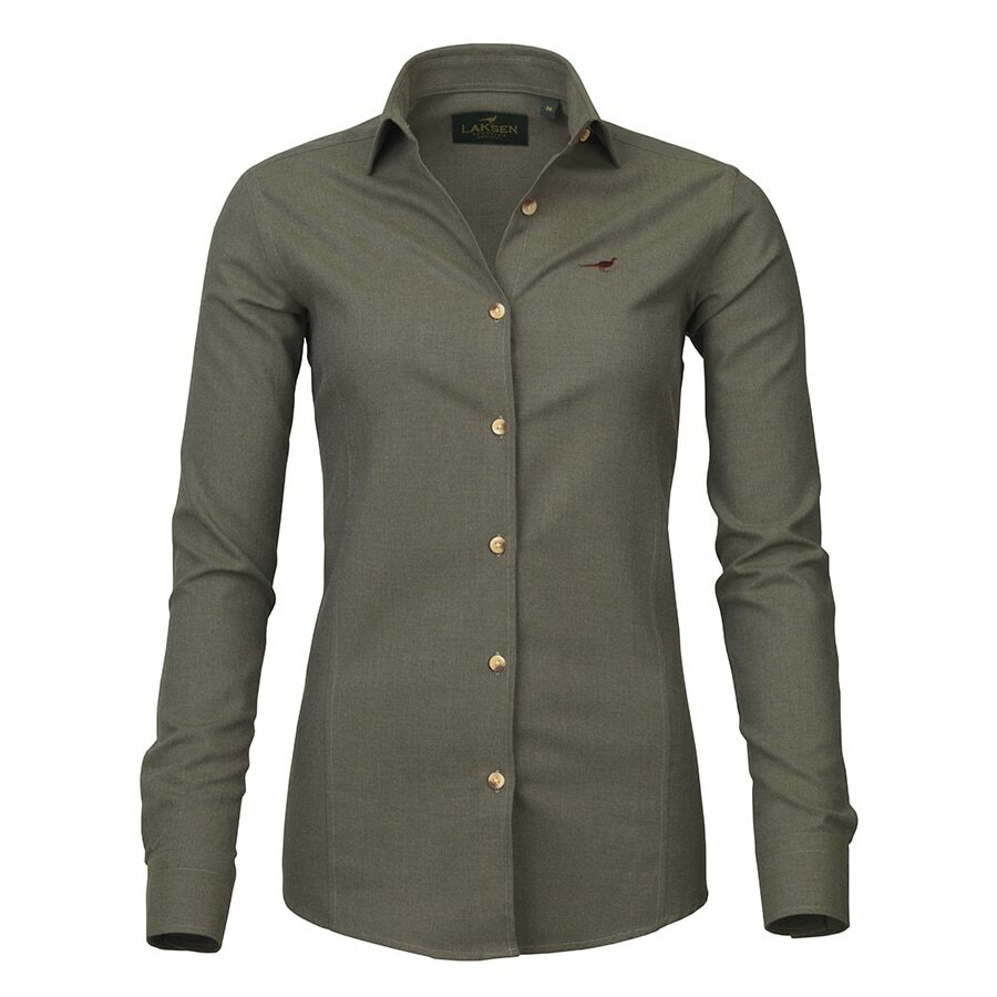 Olivia 100% Brushed Cotton Shirt in Olive