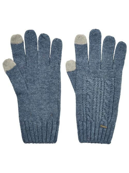 Tory Knitted Gloves in Slate Blue