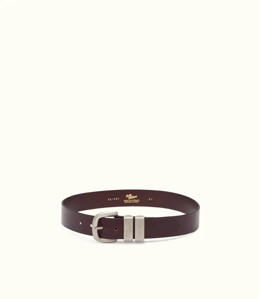 Drover 3-Piece Buckle Solid Hide Belt – Chestnut