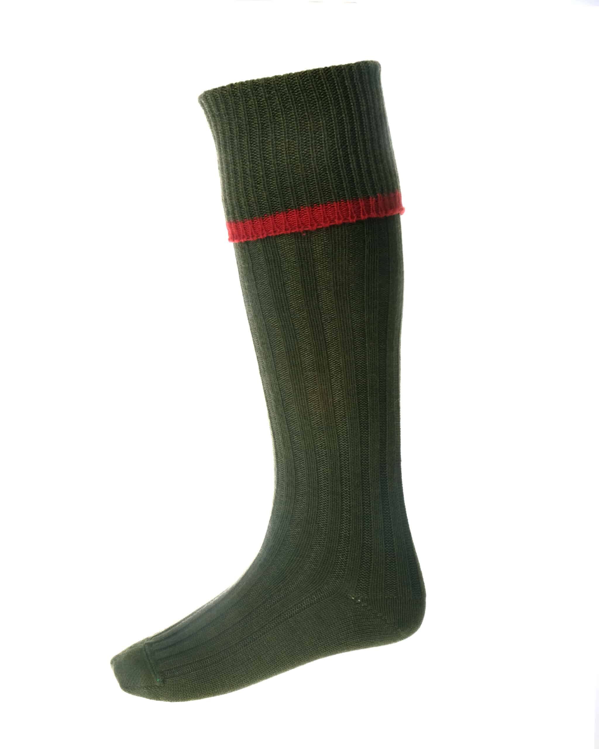 Estate field socks Spruce/Brick Red