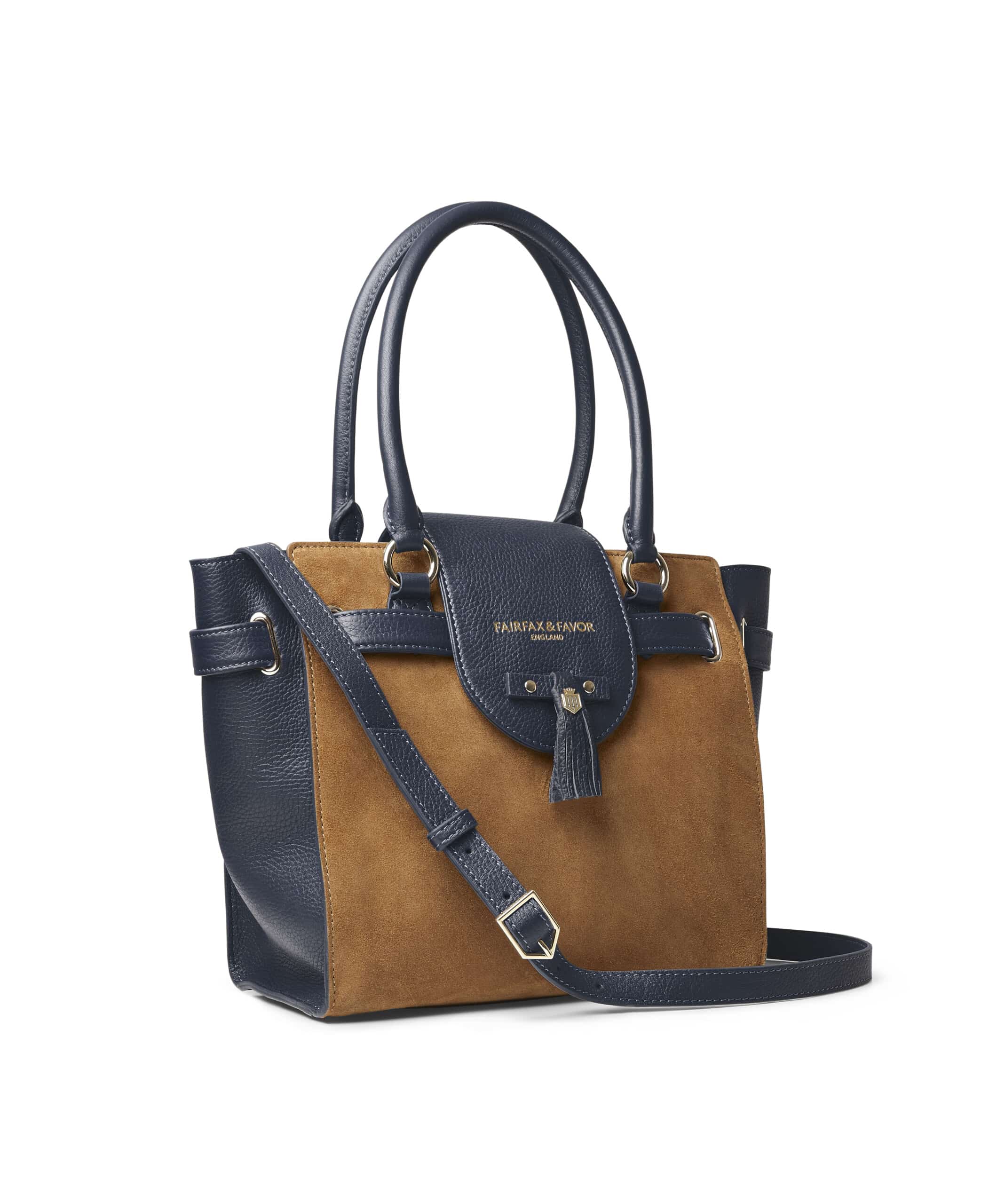 Windsor Tote in Tan and Navy