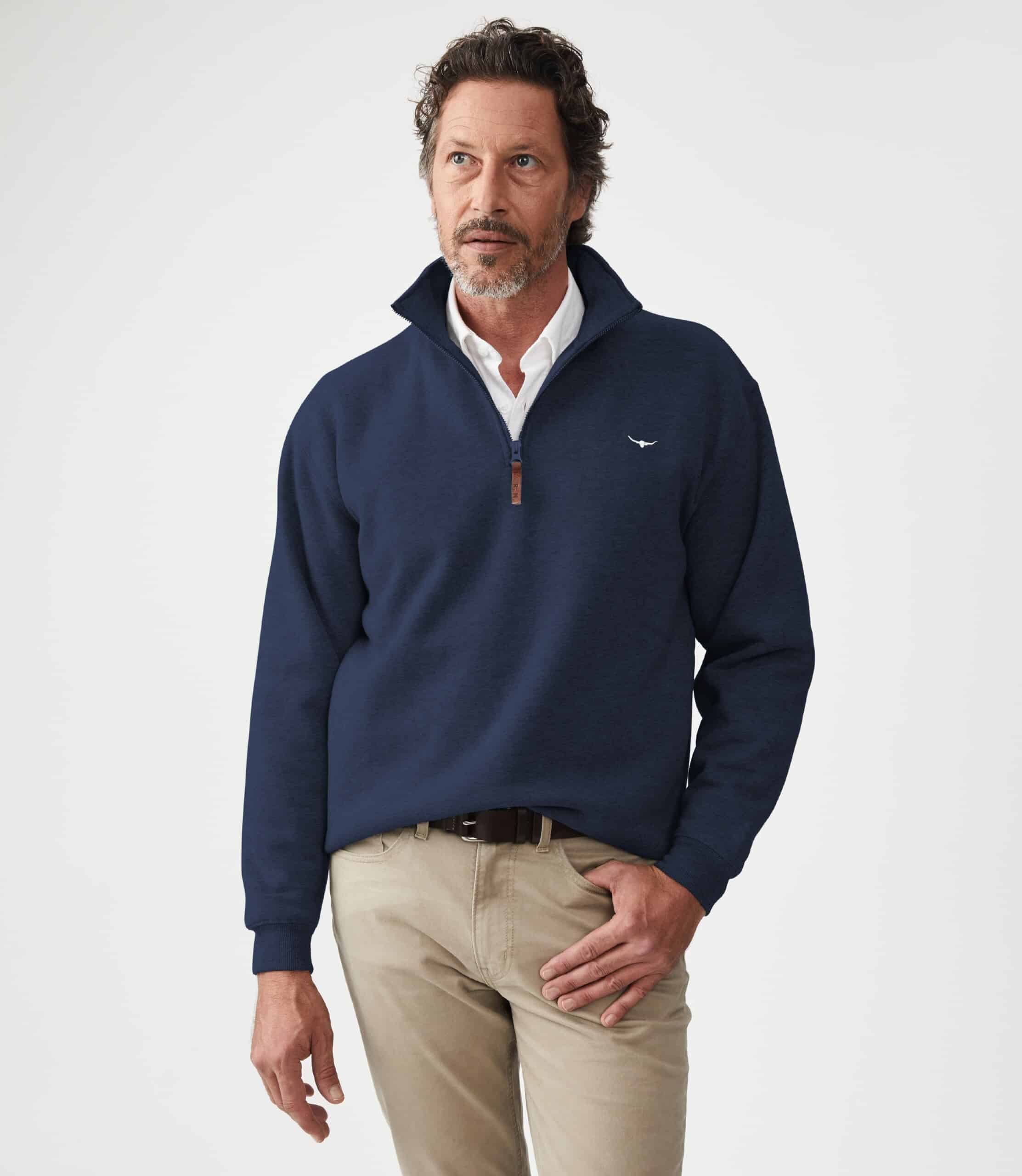 Mulyungarie Quarter Zip Fleece in Navy