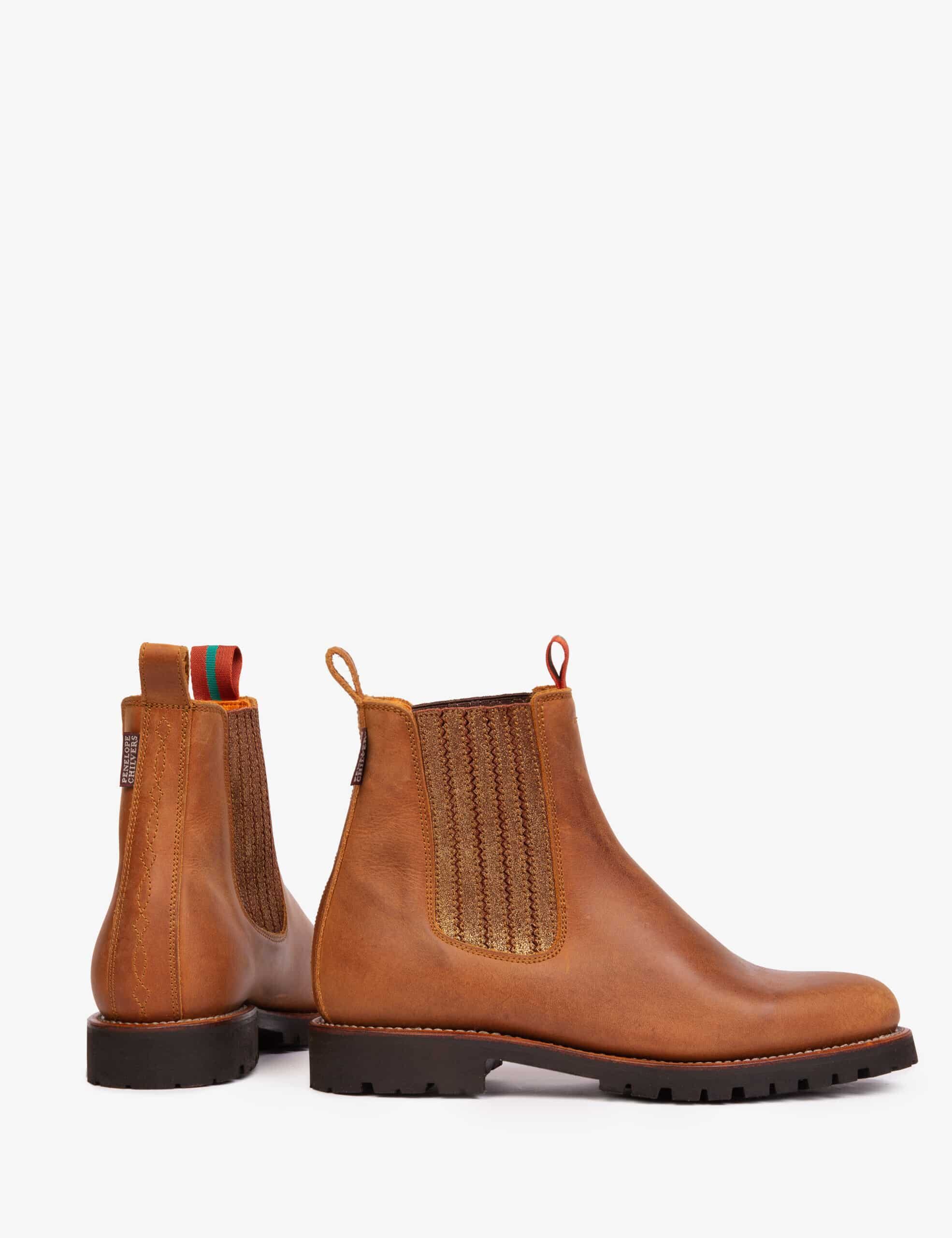 Oscar Leather Chelsea Boot in Caramel and Bronze