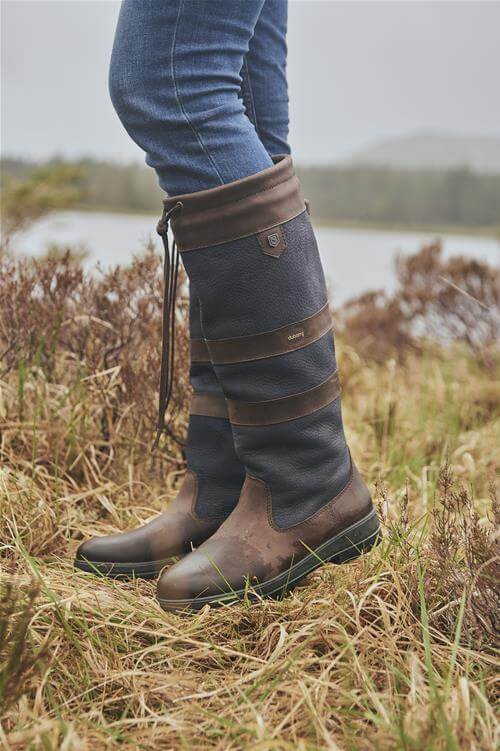 Galway Boot in Navy Brown Out and About