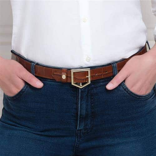 Sennowe belt in conker brown leather