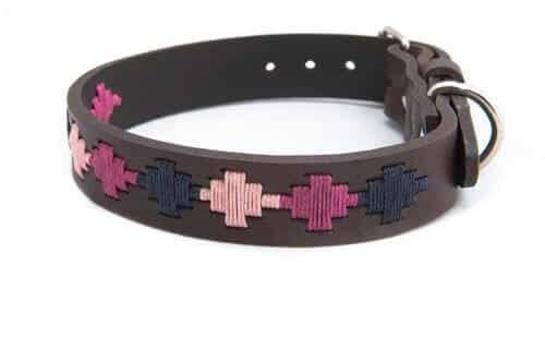 Pampa Cross Dog Collar – Berry/Navy/Pink