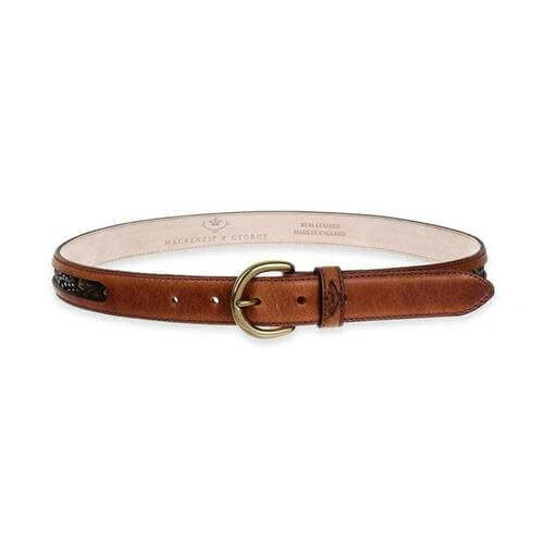 Drayton feather belt in chestnut