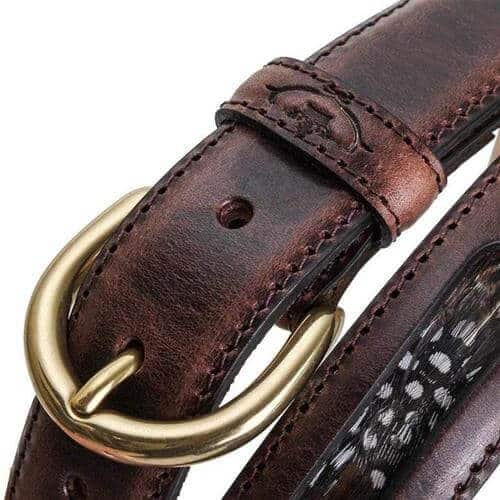 Drayton feather belt in chocolate brown