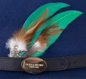 Suffolk Fedora – Navy (Green Gamebird Feather)