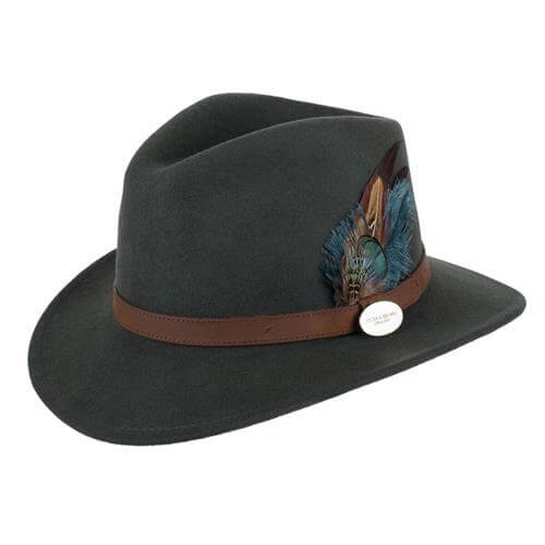 Suffolk Fedora in Olive Green (Classic Feather)