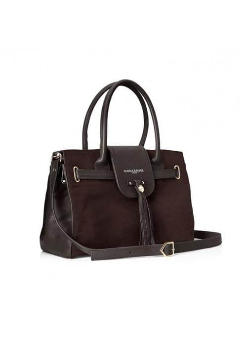 Windsor Handbag – Chocolate Suede