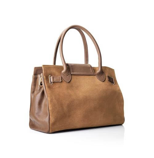 Windsor Handbag in tan suede