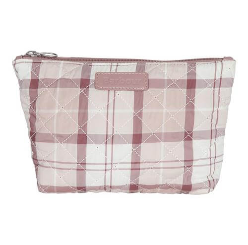 Quilted Wash Bag in Pink Tartan - Out and About