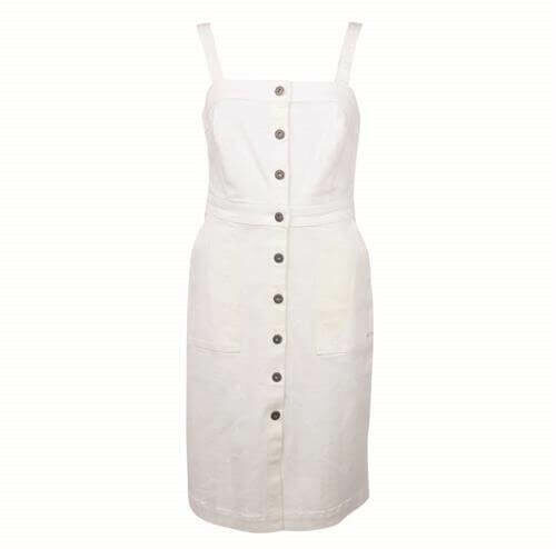 Darcie Pinafore dress – White