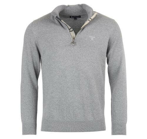 Cotton Half Zip Sweater – Grey