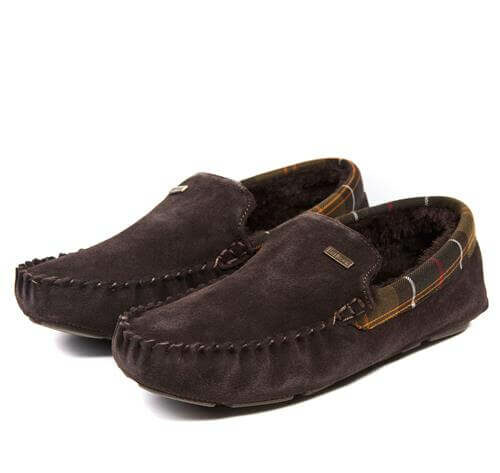 Monty Slippers Dark Brown Suede