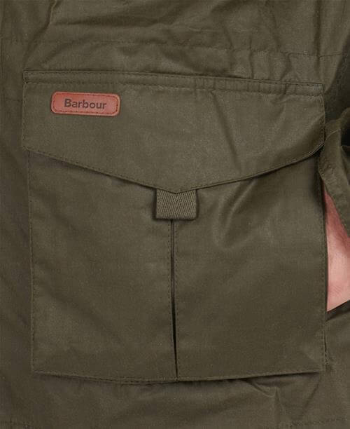 Alderton Wax Jacket in Archive Olive - Out and About