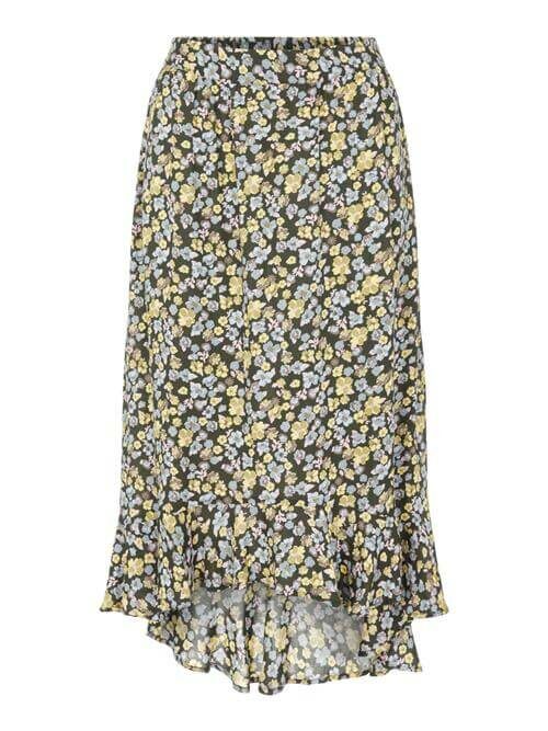 Ellia midi skirt in rosin flowers