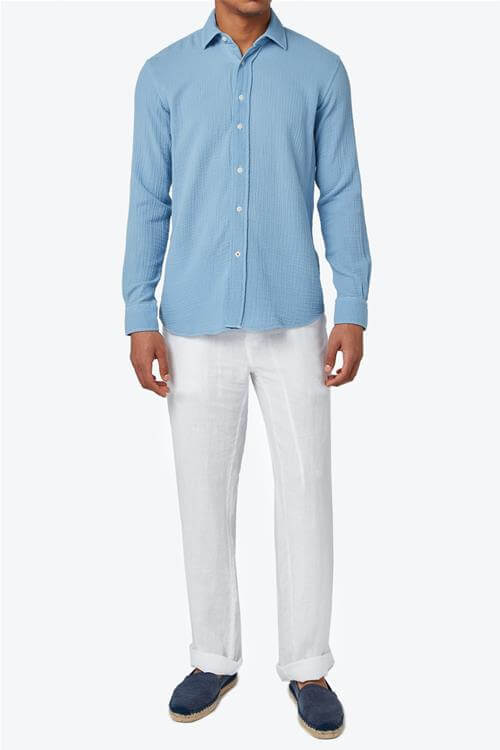 Galliot shirt in ocean blue