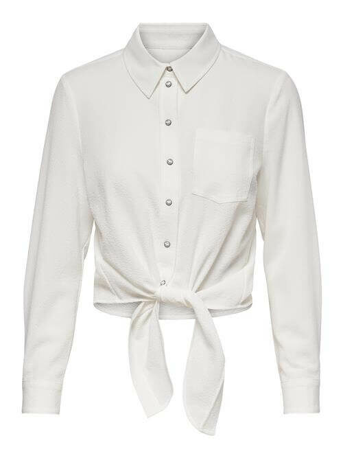 Lecey Denim Tied Shirt – White