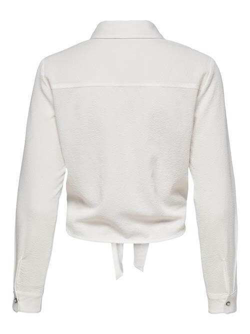 Lecey Denim Tied Shirt – White