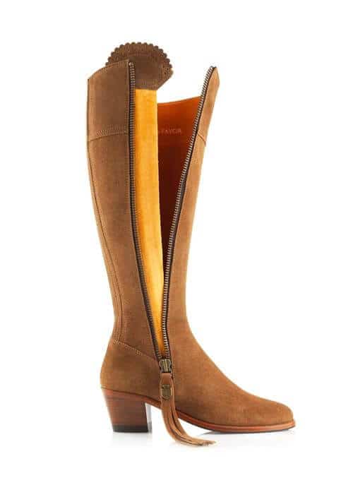 Heeled Regina in Tan suede