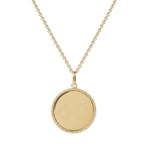 Echo Gold ‘V’ Initial Necklace – Emily Mortimer