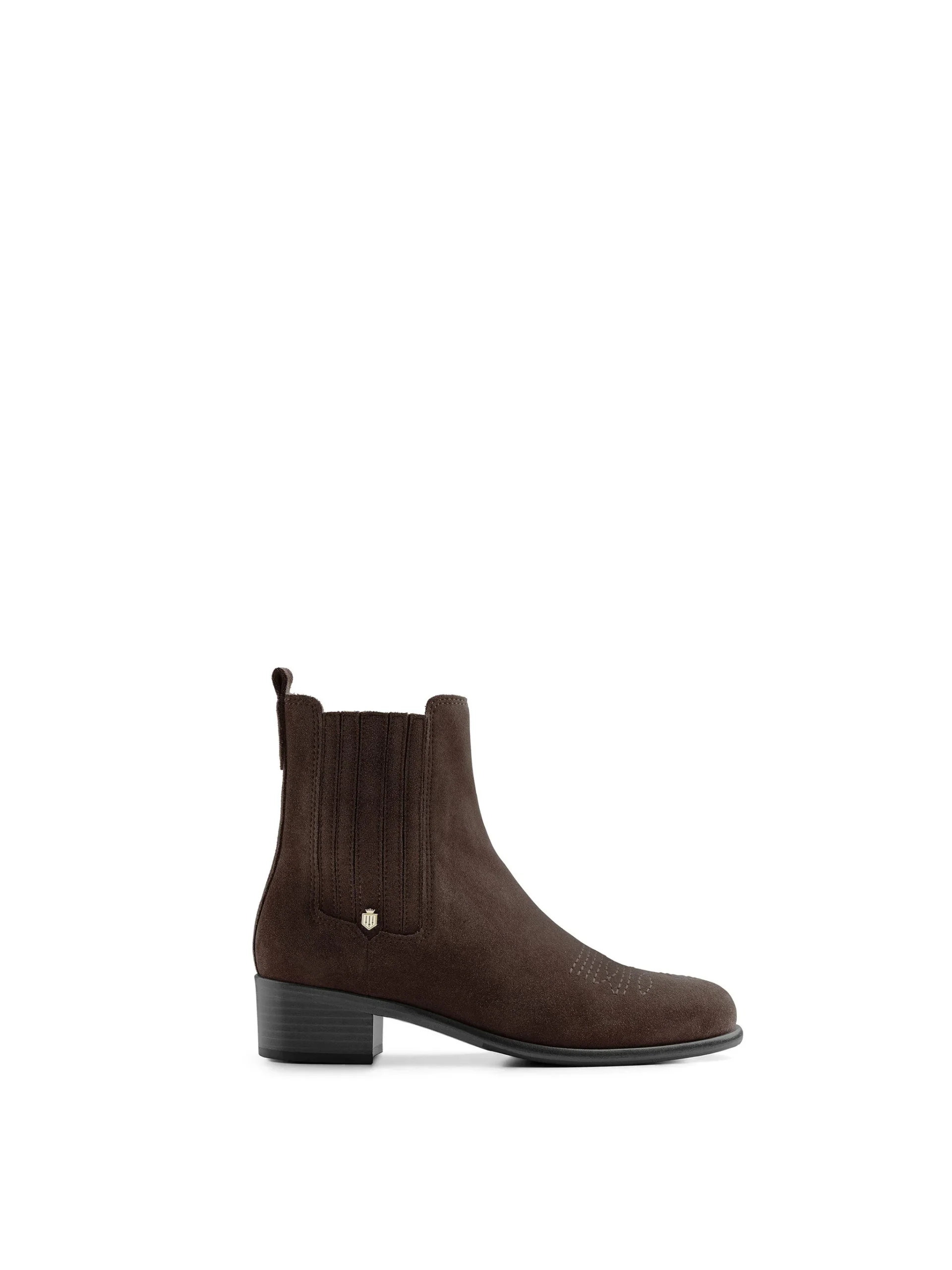 Rockingham Flat Ankle Boot – Chocolate Suede