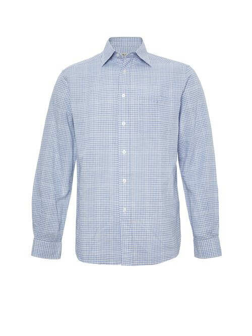 Collins Check Shirt – Pale Blue size M