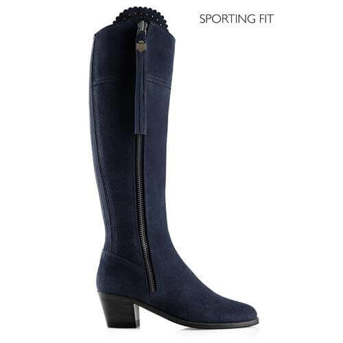 Heeled Regina Boot Sporting Fit – Navy Suede