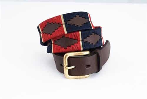 Polo Belt – Red/Navy/Cream stripe