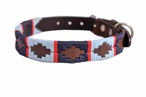 Polo Dog Collar – Navy/Pale Blue/Red Stripe