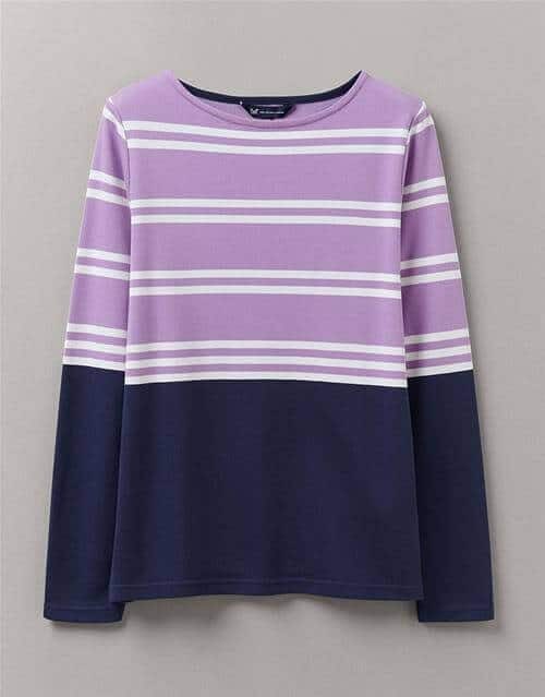 Ultimate breton top in Purple and navy Stripes