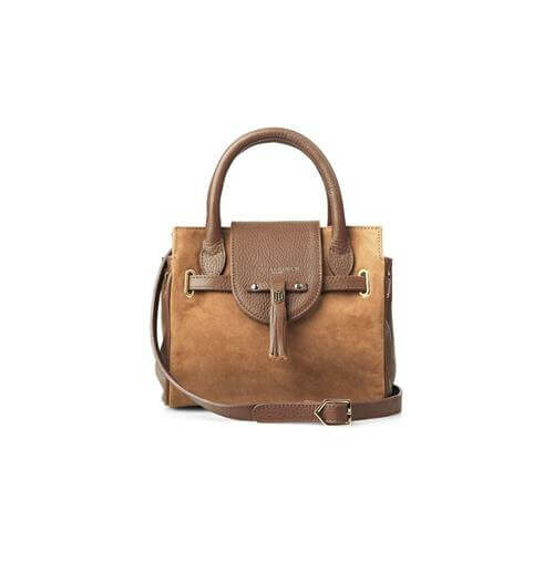 Mini Windsor Handbag – Tan Suede