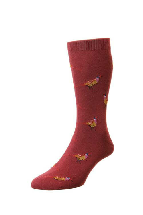 Pheasant Socks – Burgundy