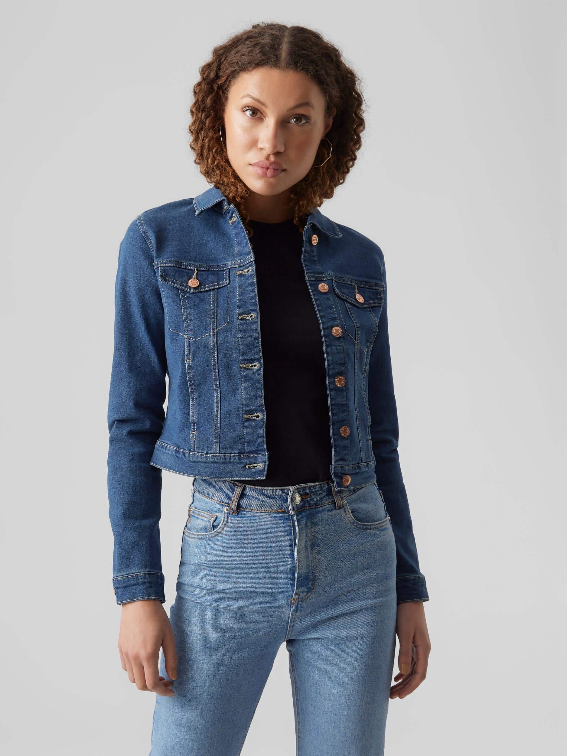 Luna Slim Denim Jacket – Blue