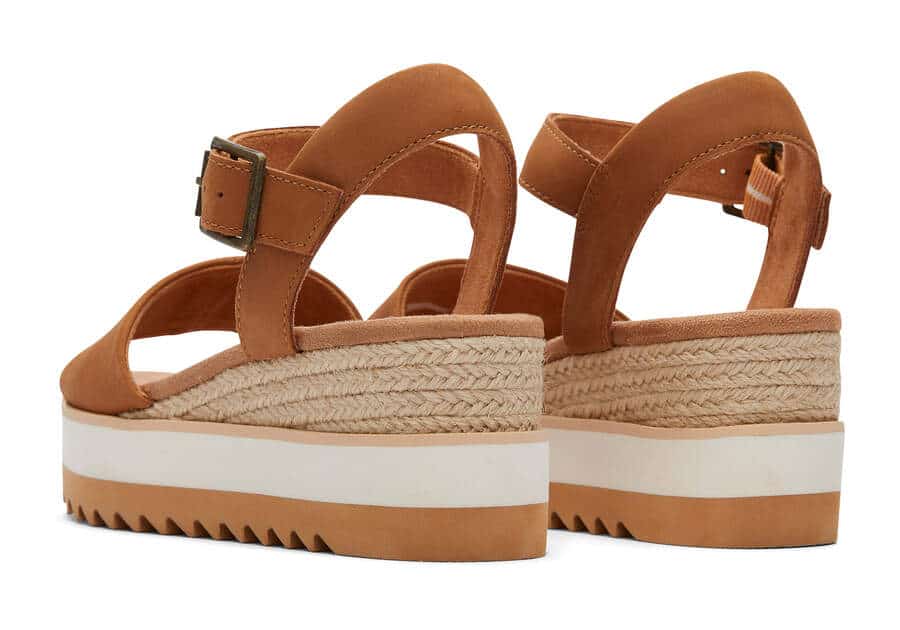 Diana Leather Wedge Sandal – Tan Leather