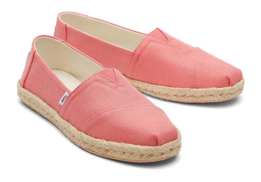 Alpargata Rope Espadrille – Peach Textured Woven