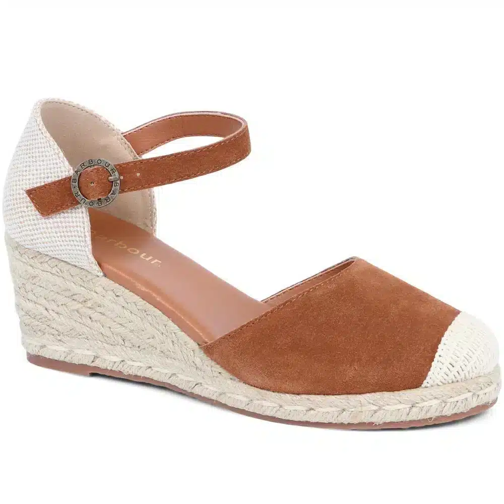 Frances Espadrille Wedges Cognac Out and About